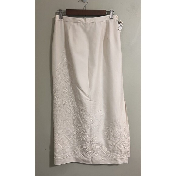NWT Talbots WMNS Cream 100% Silk Skirt Multi-Occasion Classic A-line Sz 10 - Picture 4 of 9